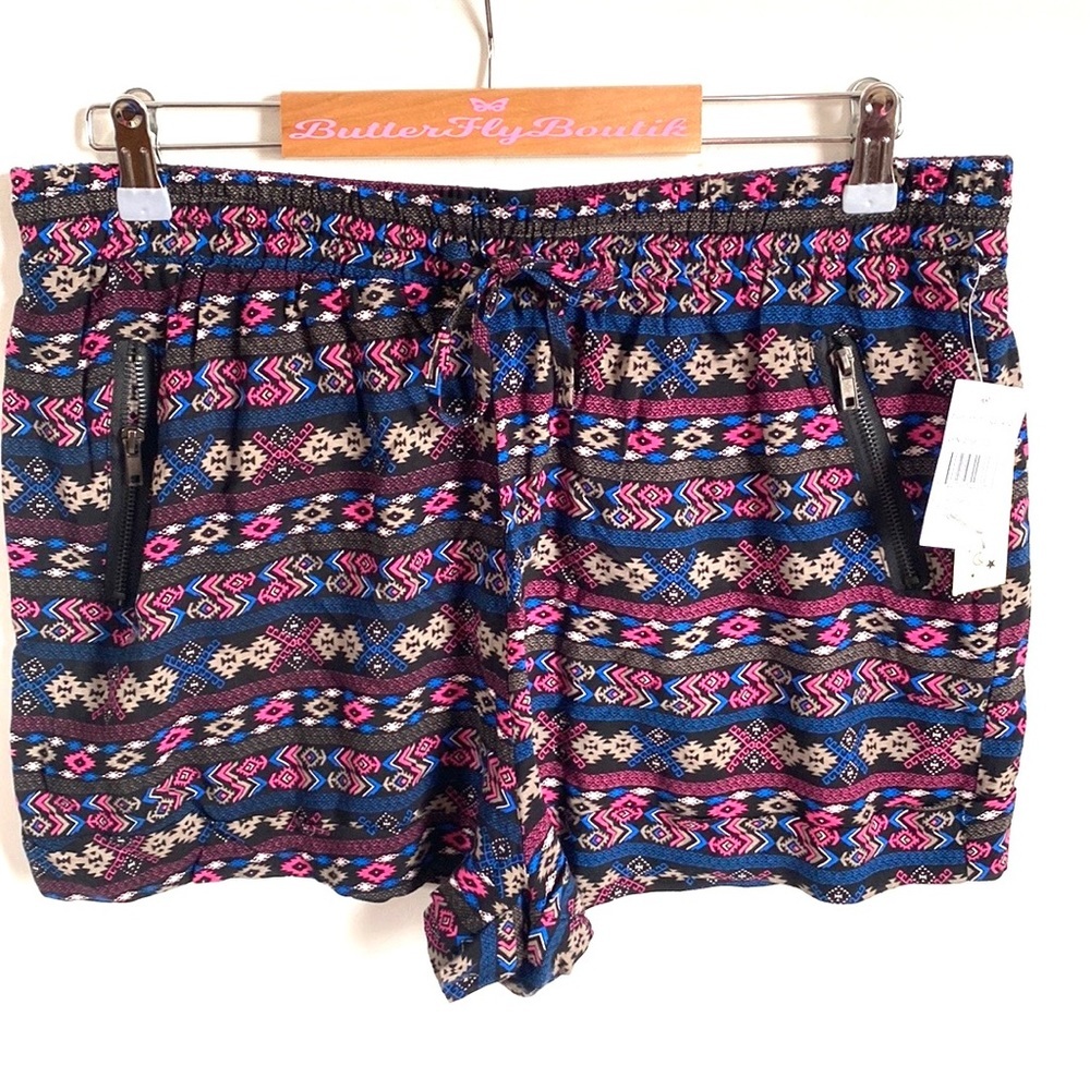Wishful Park Aztec print drawstring front tie with side pockets, Size XL,‎ NWT